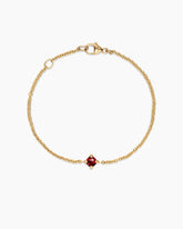 Chatelaine® Teen Bracelet in 18K Yellow Gold with Garnet, 4mm